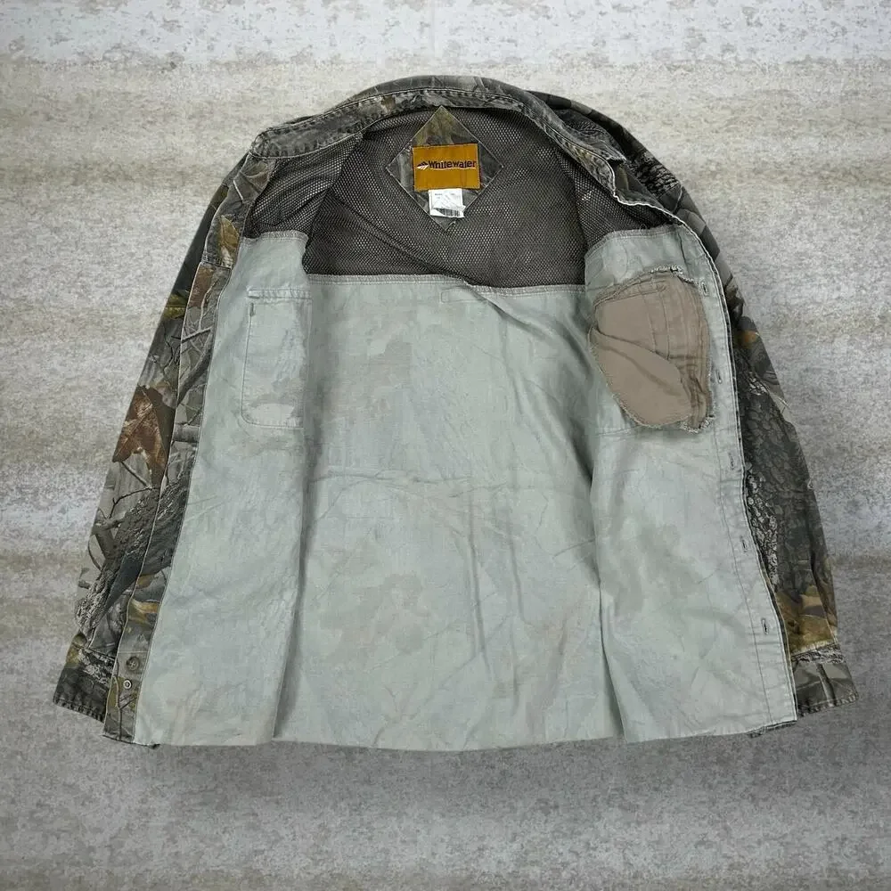 Vintage 90s Realtree Button Up Shirt Mens XL Hunting Camo Cotton Long Sleeve